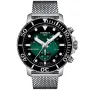 Tissot Seastar 1000 Chronograph T1204171109100 watch with Green dial and a watch case of 46 mm in diameter and a Mesh in Silver