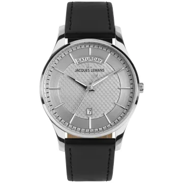 Montre Femme Jacques Lemans 1-1357G - Cadran à Date - Bracelet Acier - Quartz - Neuf