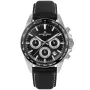 Jacques Lemans Liverpool 1-1877A watch with Black dial and a watch case of 41 mm in diameter and a Leather in Black