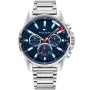 Tommy Hilfiger 1791788 watch with Blue dial and a watch case of 44 mm in diameter and a Metallink in Silver