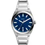 Fossil FS5822 watch with Blue dial and a watch case of 42 mm in diameter and a Metallink in Silver