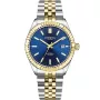 Dissing Date Automatic D1294 watch with Blue dial and a watch case of 41 mm in diameter and a Metallink, Two-Tone in Gold, Silver