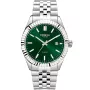 Dissing D1293 watch with Green dial and a watch case of 41 mm in diameter and a Metallink in Silver