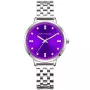 Megir Mini Focus Steel/Purple watch for Woman with  dial that measures 35 mm in diameter and has a  Metal band watch strap