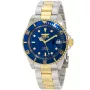 Invicta Pro Diver 8928OB watch with Blue dial and a watch case of 40 mm in diameter and a Metallink, Two-Tone in Gold, Silver