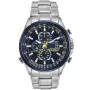 Citizen Angels Promaster Sky Eco-Drive AT8020-54L watch with Blue dial and a watch case of 43 mm in diameter and a Metallink in Silver