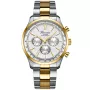 Bonvier Chronograph BV020 watch for Man with  dial that measures 43 mm in diameter and has a  Metal band, Two-tone metal band watch strap