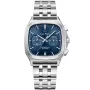 Carl Pique Carré Chrono CP0026 watch with Blue dial and a watch case of 39 mm in diameter and a Metallink in Silver