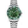 Dissing Diver GMT D1127 watch with Green dial and a watch case of 42 mm in diameter and a Metallink in Silver