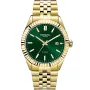 Dissing D1296 watch with Green dial and a watch case of 41 mm in diameter and a Metallink in Gold