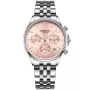 Dissing Village D1598 watch with Pink dial and a watch case of 36 mm in diameter and a Metallink in Silver