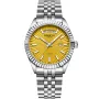 Dissing Day Date D1091 watch with Yellow dial and a watch case of 41 mm in diameter and a Metallink in Silver
