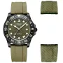 Dissing Diver GMT D1488 watch with Green dial and a watch case of 42 mm in diameter and a Rubber in Green