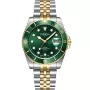 Dissing Diver D1259 watch with Green dial and a watch case of 43 mm in diameter and a Metallink, Two-Tone in Gold, Silver