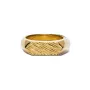 IX Studios Mini Brushed Hexagon Ring 22 ct. Goldplated Silver DMN0307GD