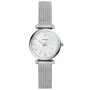 Fossil Carlie Mini ES4432 watch with Mother of pearl dial and a watch case of 28 mm in diameter and a Mesh in Silver