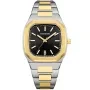 Faucon Octagon F10049 watch with Black dial and a watch case of 37 mm in diameter and a Metallink, Two-Tone in Gold, Silver