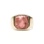 IX Studios Cushion Signet Rhodocrosite Ring 22 ct. Goldplated Silver DMN0282GDRHOCR