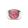 IX Studios Cushion Signet Rhodocrosite Ring 22 ct. Silver DMN0282RHRHOCR