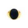 IX Studios Oval Signet Hawks Eye Ring 22 ct. Goldplated Silver DMN0337GDHE