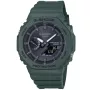 Casio G-shock Tough Solar GA-B2100-3AER watch with Black dial and a watch case of 45 mm in diameter and a Rubber in Green
