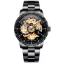 IK Colouring Skeleton S102 watch with Black dial and a watch case of 42 mm in diameter and a Metallink in Black
