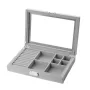 Blanca Jewellery Box in Grey Velour that measures 28 x 20 x 5,5 cm cm
