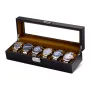Ditur Watch Box Incl. Watches in Black Wood with space for 6 Watches