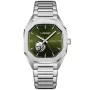 Lugano Automatic L0102 watch with Green dial and a watch case of 41 mm in diameter and a Metallink in Silver