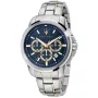 Maserati R8873621016 watch with Blue dial and a watch case of 44 mm in diameter and a Metallink, Two-Tone in Gold, Silver