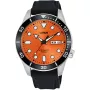 Lorus Sports Automatic RL453AX9 watch with Orange dial and a watch case of 42 mm in diameter and a Rubber in Black