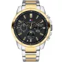 Tommy Hilfiger Decker 1791559 watch with Black dial and a watch case of 46 mm in diameter and a Metallink, Two-Tone in Gold, Silver