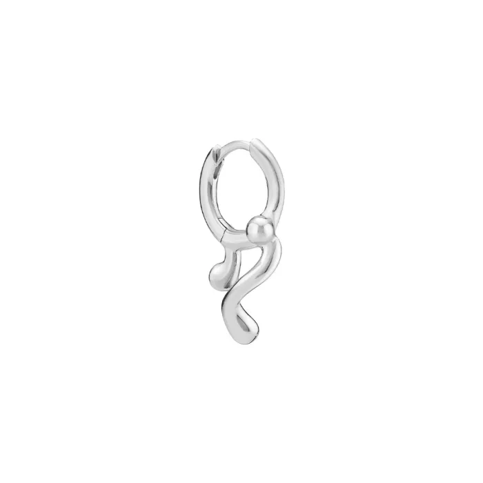 Maria Black Brain Jelly Huggie Earring Single Silver 100976A