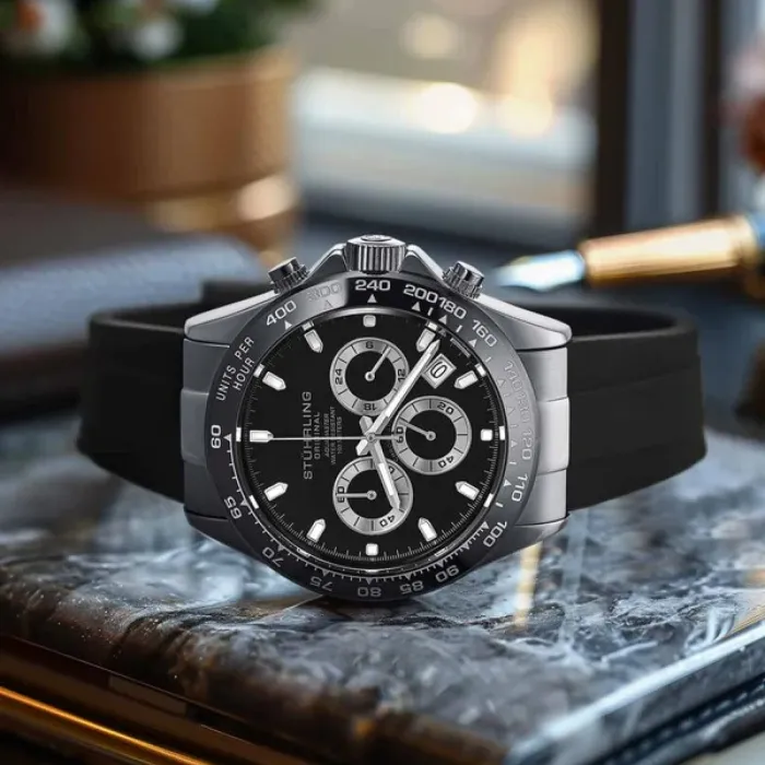 AQUA MASTER クロノグラフ Stührling Aquamaster Chronograph 4050.2 - Ditur