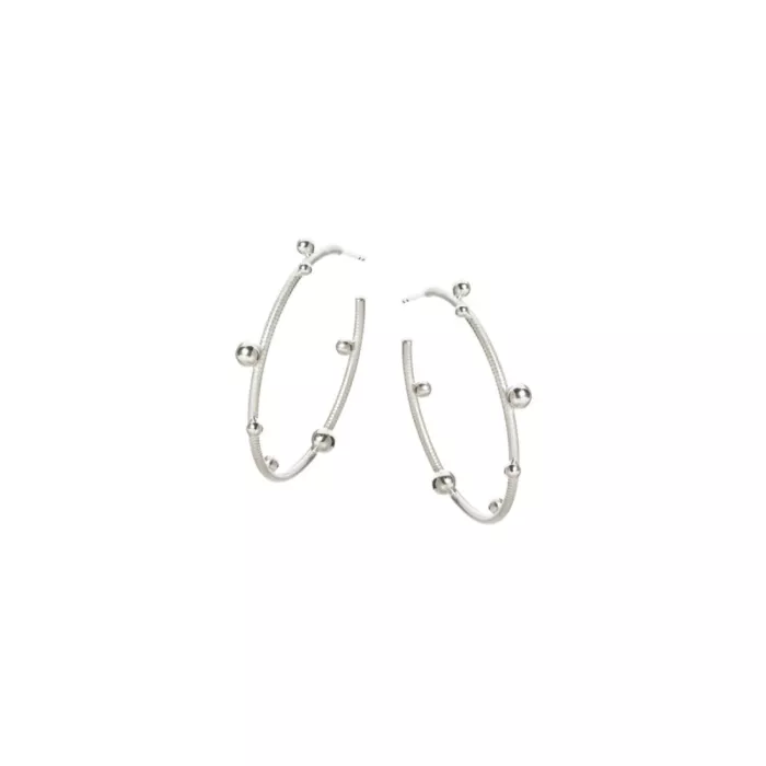 Dulong Delphis Large Creole Earrings Silver DEL1-F1550 Dit