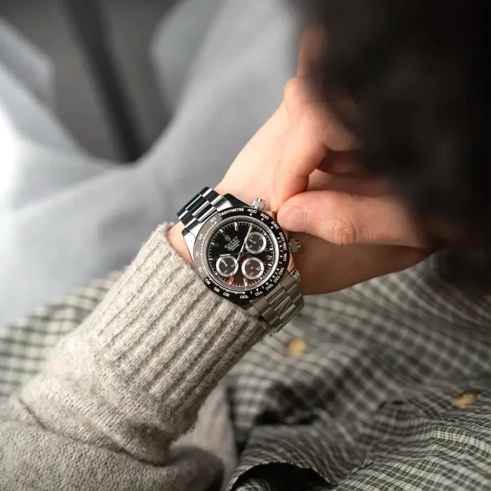 時計 Duxot Accelero Chronograph Pitch Black DX-2065-22 - SeriousWatches.com