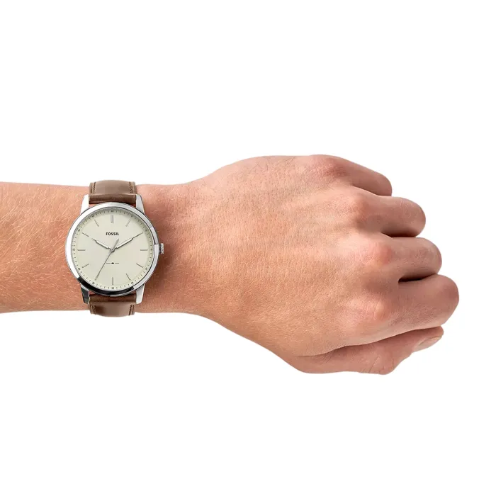 Fossil FS5439 Minimalist Three-Hand Brown Leather Watch Fossul FS5439 Minimalist Three-Hand Brown Leather Men main image 3