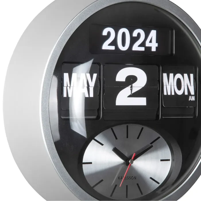 Karlsson Round Flip Wall clock KA6030SI - Ditur