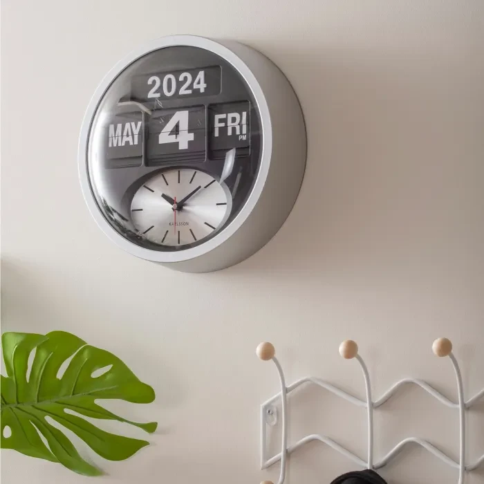 Karlsson Round Flip Wall clock KA6030SI - Ditur