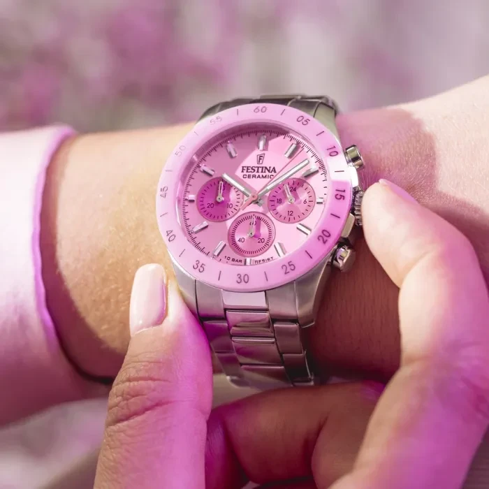 FESTINA F16329/3 Orologio Donna: Cassa Rettangolare In Acciaio Con Cristalli E Bracciale Metal - 6