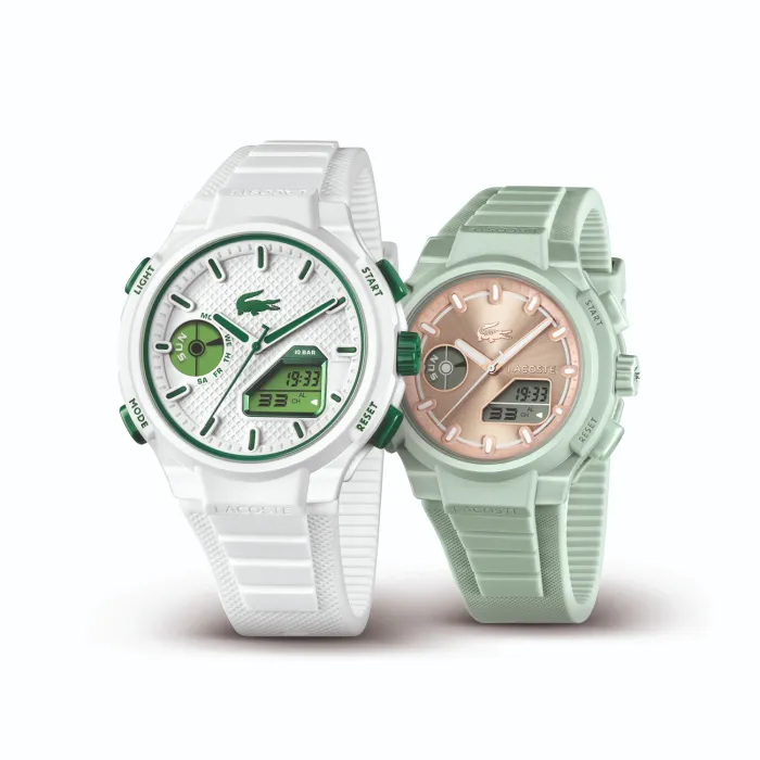 美品【LACOSTE】L-33X 腕時計 ホワイト✕グリーン 美品【LACOSTE】L