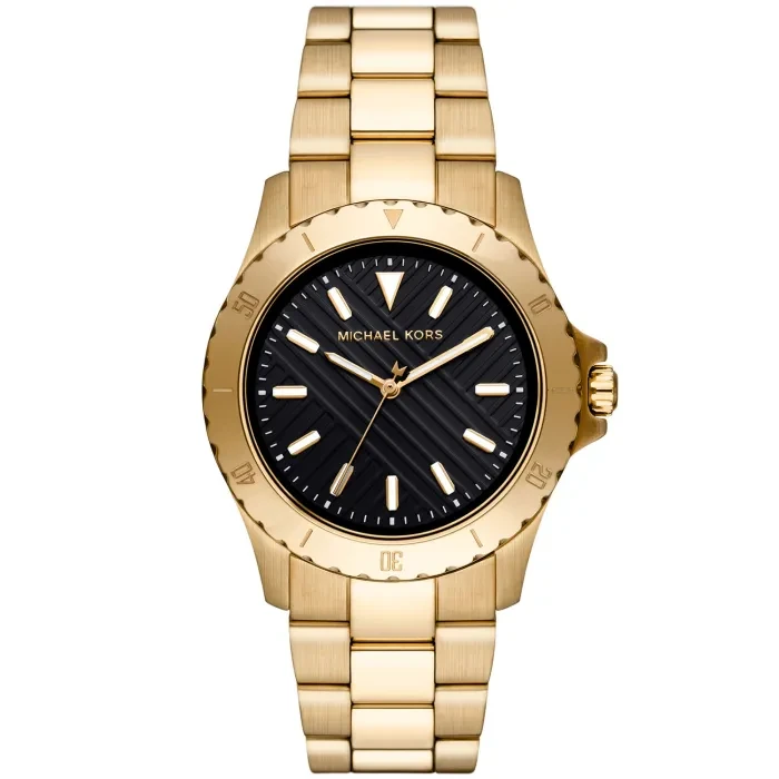 【新品・未使用】MICHAEL KORS ゴールド ネイビー クロノグラフ Oversized Maritime Gold-Tone and Silicone Watch in NAVY - Sale
