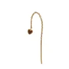 STINE A Jewelry Dangling Love Heart Enamel Earring Single Goldplated Silver 1364-02-Mocha