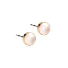 Blomdahl GT Bezel Pearl Earrings Titanium 15-1309-59