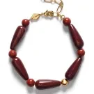 ANNI LU Red Jasper Bracelet Goldplated Brass 262-10-18