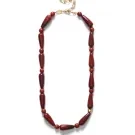 ANNI LU Red Jasper Necklace Goldplated Brass 262-20-46