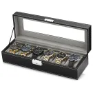 Ditur Watch box incl. 5 optional Watches Black Leather 48314