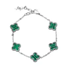 SKØR Clove Silver Green Bracelet Stainless Steel SK0047