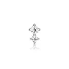 Ania Haie Double Sparkle Barbell Earrings Silver E035-07H