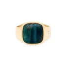 IX Studios Cushion Signet Hawks Eye Ring Goldplated Silver DMN0282GDHE